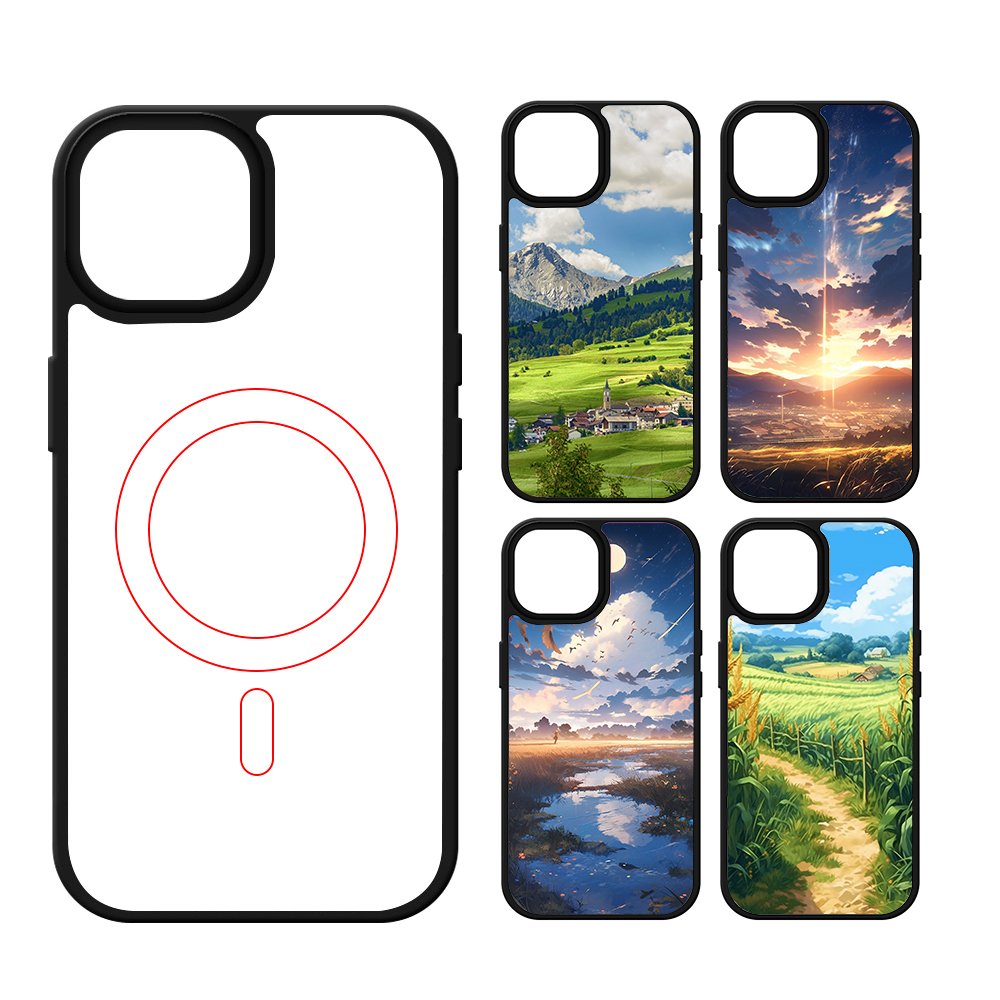 Custom Design Heat Transfer Wireless Charging Magnetic Sublimation Phone Case For iPhone 15 14 13 12 Pro Max