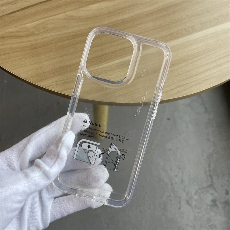 1.5mm TPU transparent phone cover For iPhone 12 13 14 15 16 pro max Super Strong Protection Clear Mobile Phone Case
