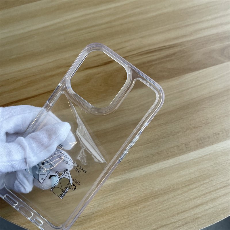 1.5mm TPU transparent phone cover For iPhone 12 13 14 15 16 pro max Super Strong Protection Clear Mobile Phone Case