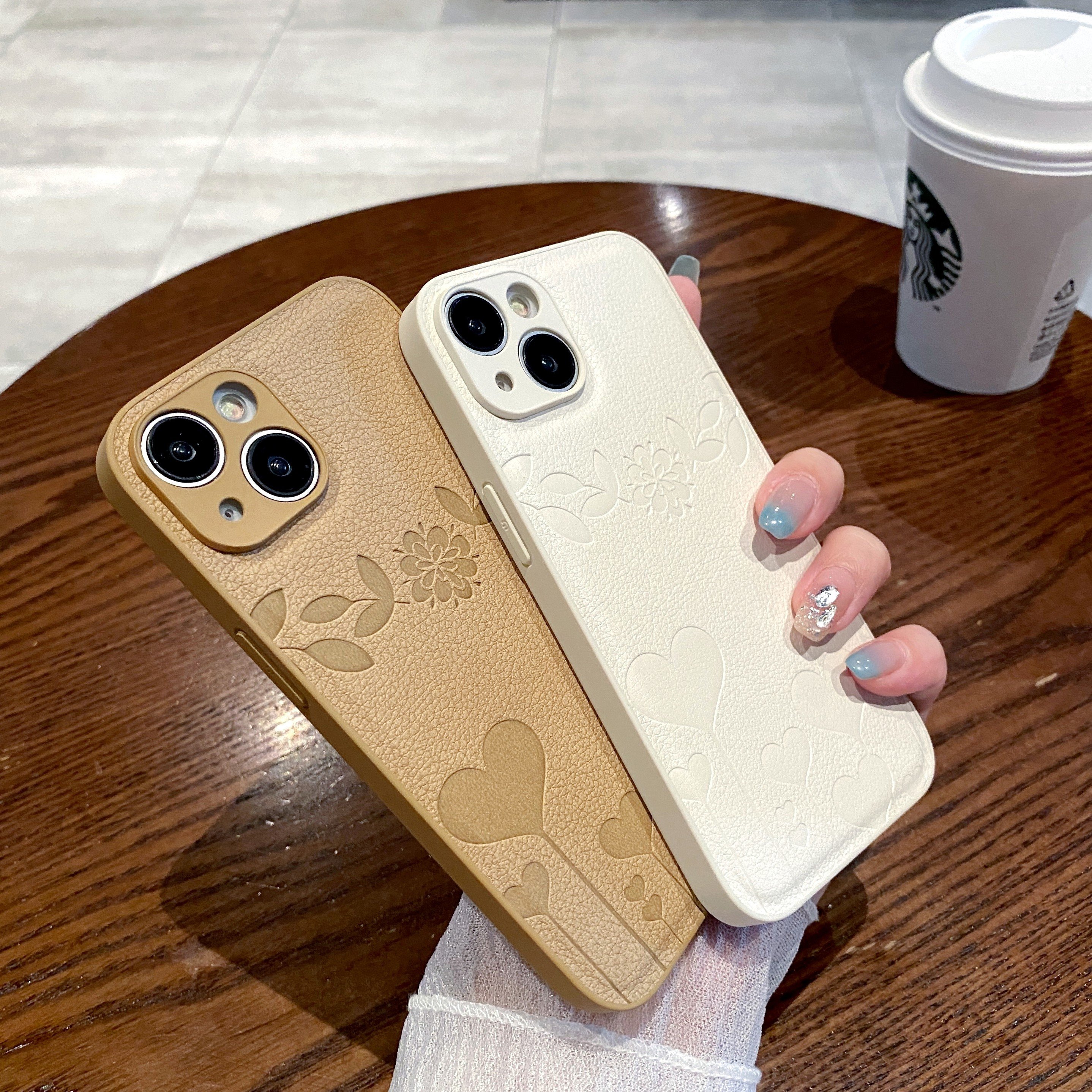 USLION Love Heart Flower Balloon Style Mobile Phone Case Phone Cover TPU+PC Cell Phone Back Protective Case for iP 14/13/12/11