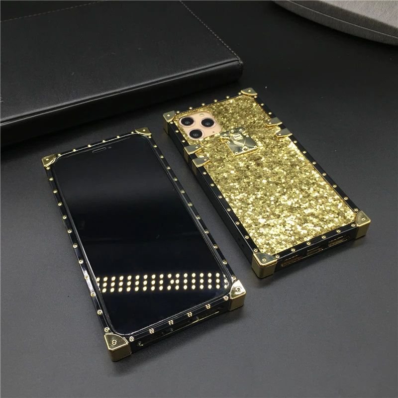 Luxury Bling Plated Gold Glitter Mobile Case Cover for iphone 16 Pro 15 Pro Max 14 13 12 11Pro Max