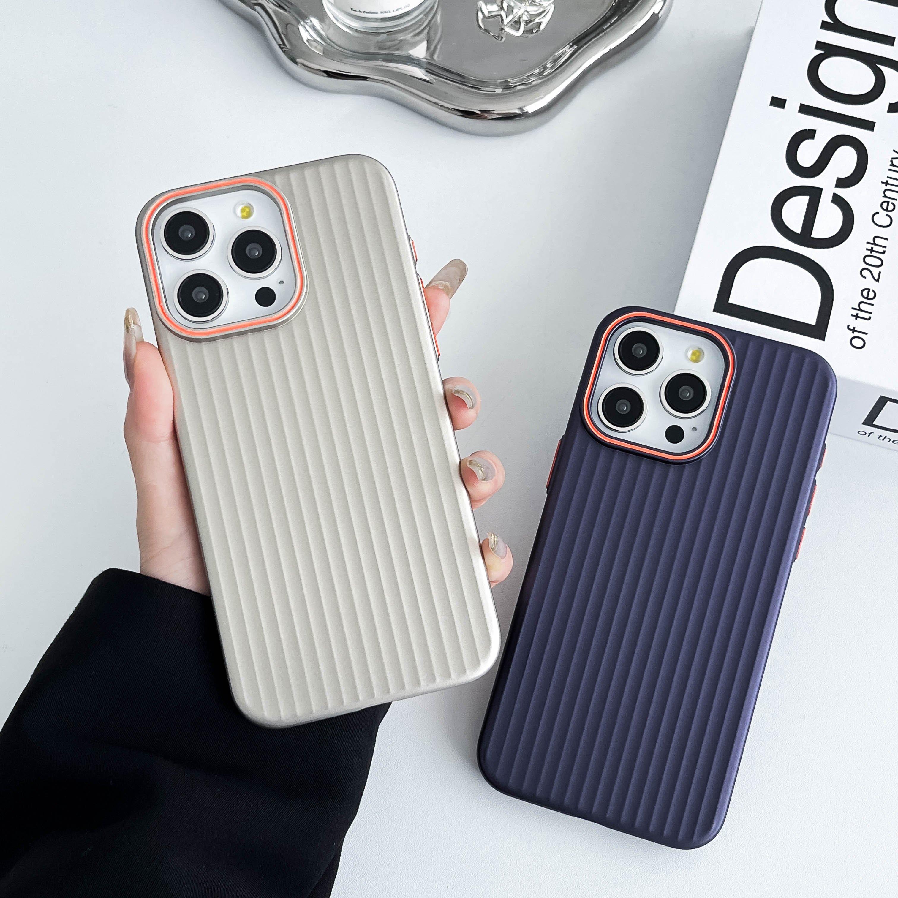 China Factory color painting PC Slim Mobile Phone case corrugated Phone Case Cover For IPhone 16 pro max back cover