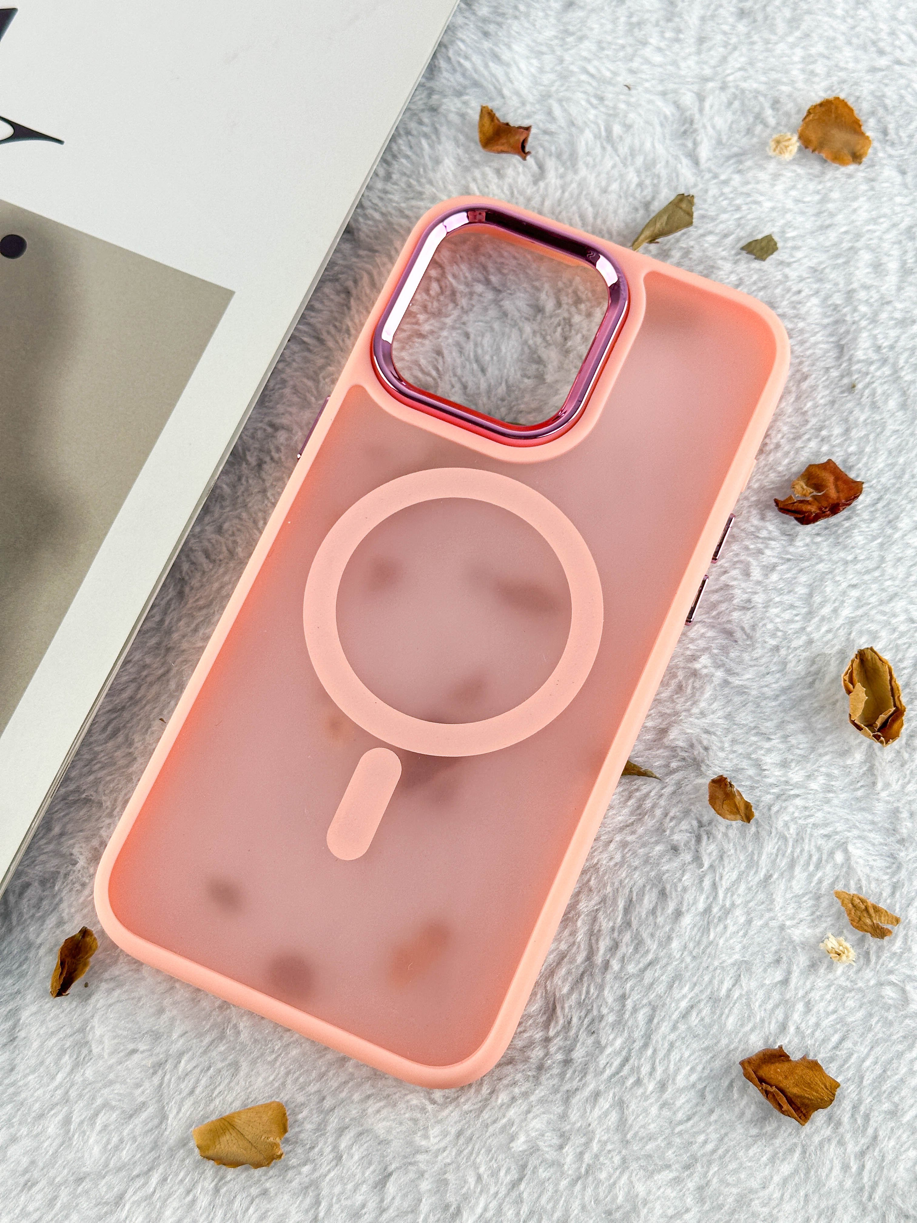 Skin-Feel Electroplating Camera Phone Case With Magnetic Wireless Charging For IPhone Mobile Phone Case