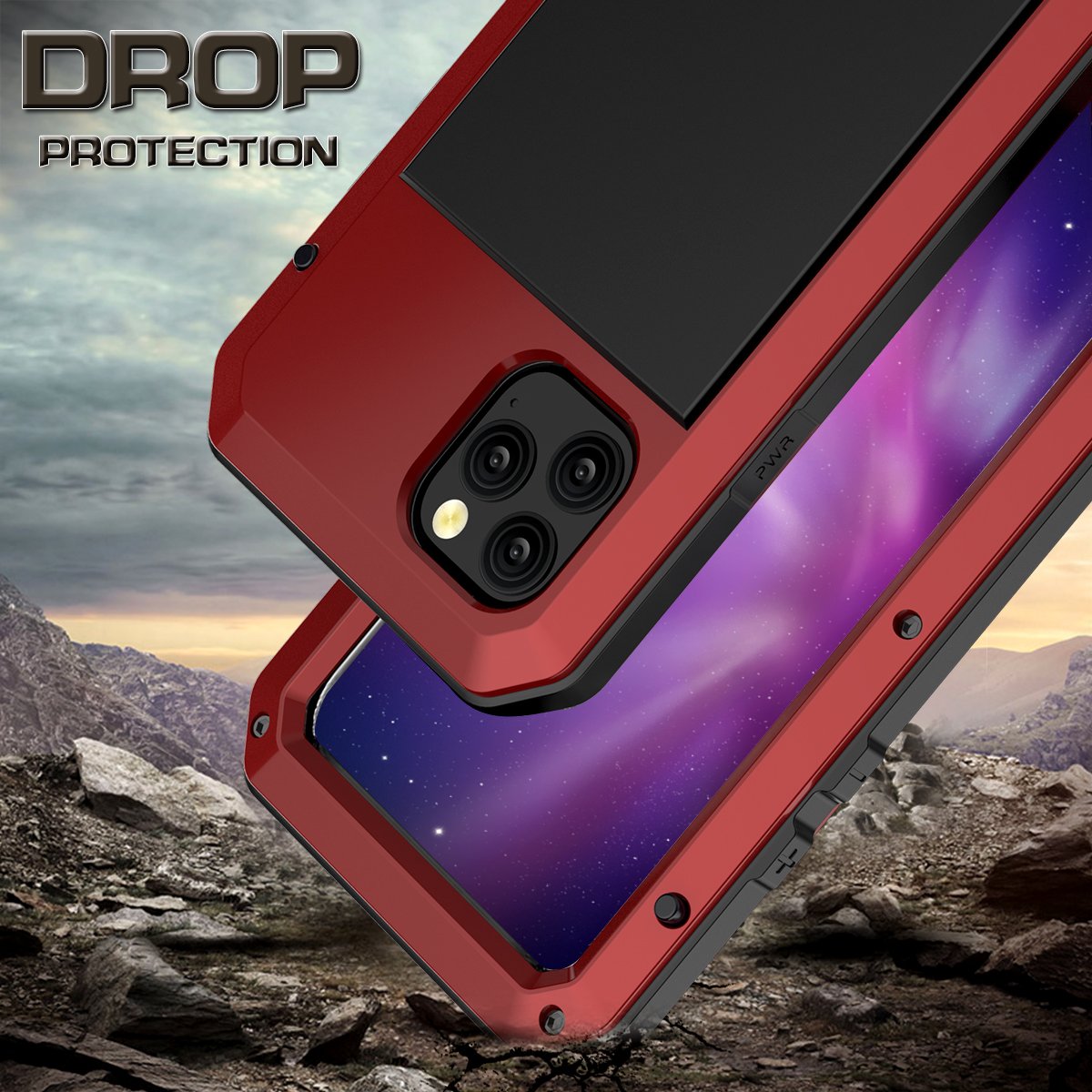 Factory direct sale high quality hot selling product sturdy and drop resistant metal heavy duty cell phone case for iPhone11