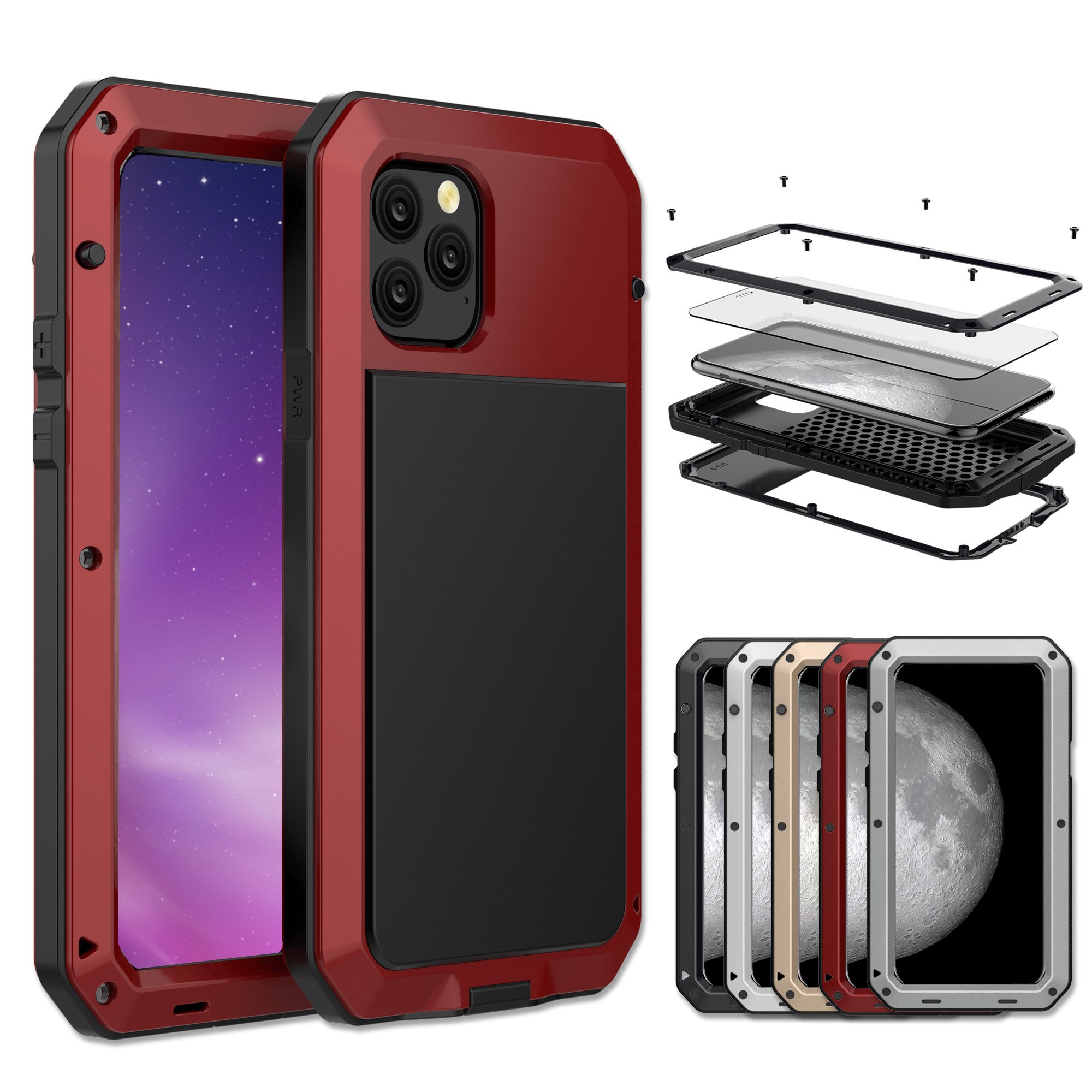 Factory direct sale high quality hot selling product sturdy and drop resistant metal heavy duty cell phone case for iPhone11