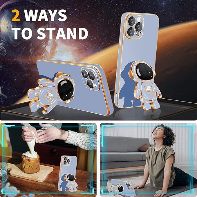 Mobile Phone Cases For Infinix Hot 40 30 12 10 Pro Play Cute 3D Astronaut Stand Camera Protection Shockproof Soft Back Cover