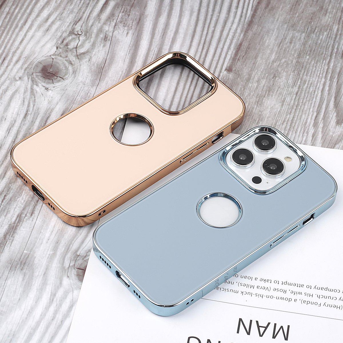 Stylish Electroplating TPU Frame Anti-scratch Acrylic Metal Lens Circle Shockproof Mobile Phone Case for iPhone 14
