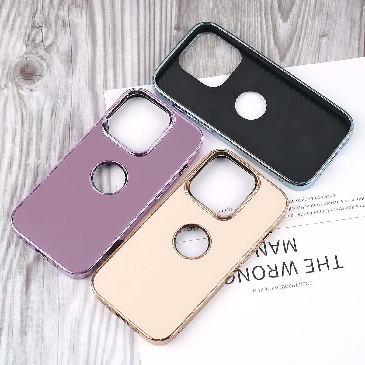 Stylish Electroplating TPU Frame Anti-scratch Acrylic Metal Lens Circle Shockproof Mobile Phone Case for iPhone 14