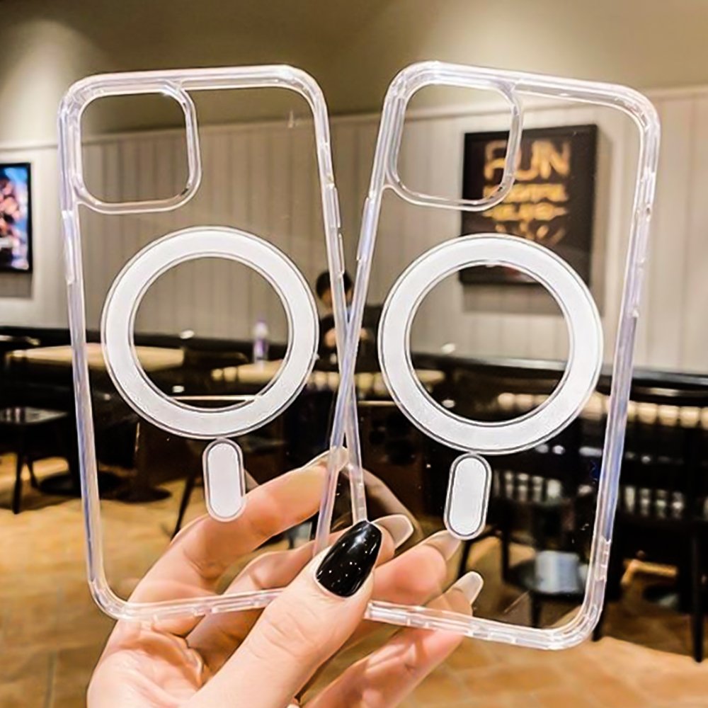 Magnetic wireless charge Clear cell phone case For iPhone 14 PRO MAX