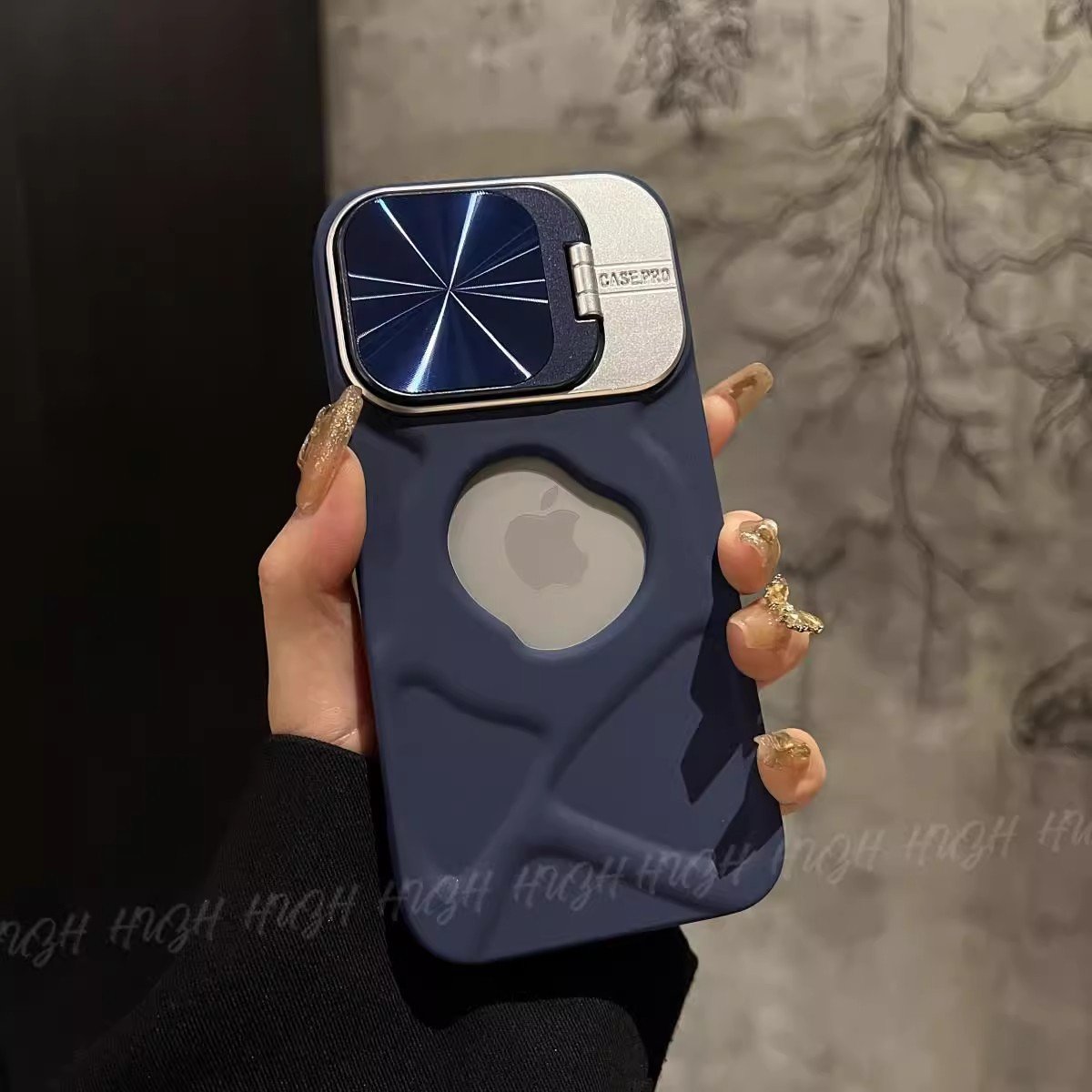 mirror camera phone casing with color brown and beige lens protection phone case for iphone 12 pro max 13 pro max