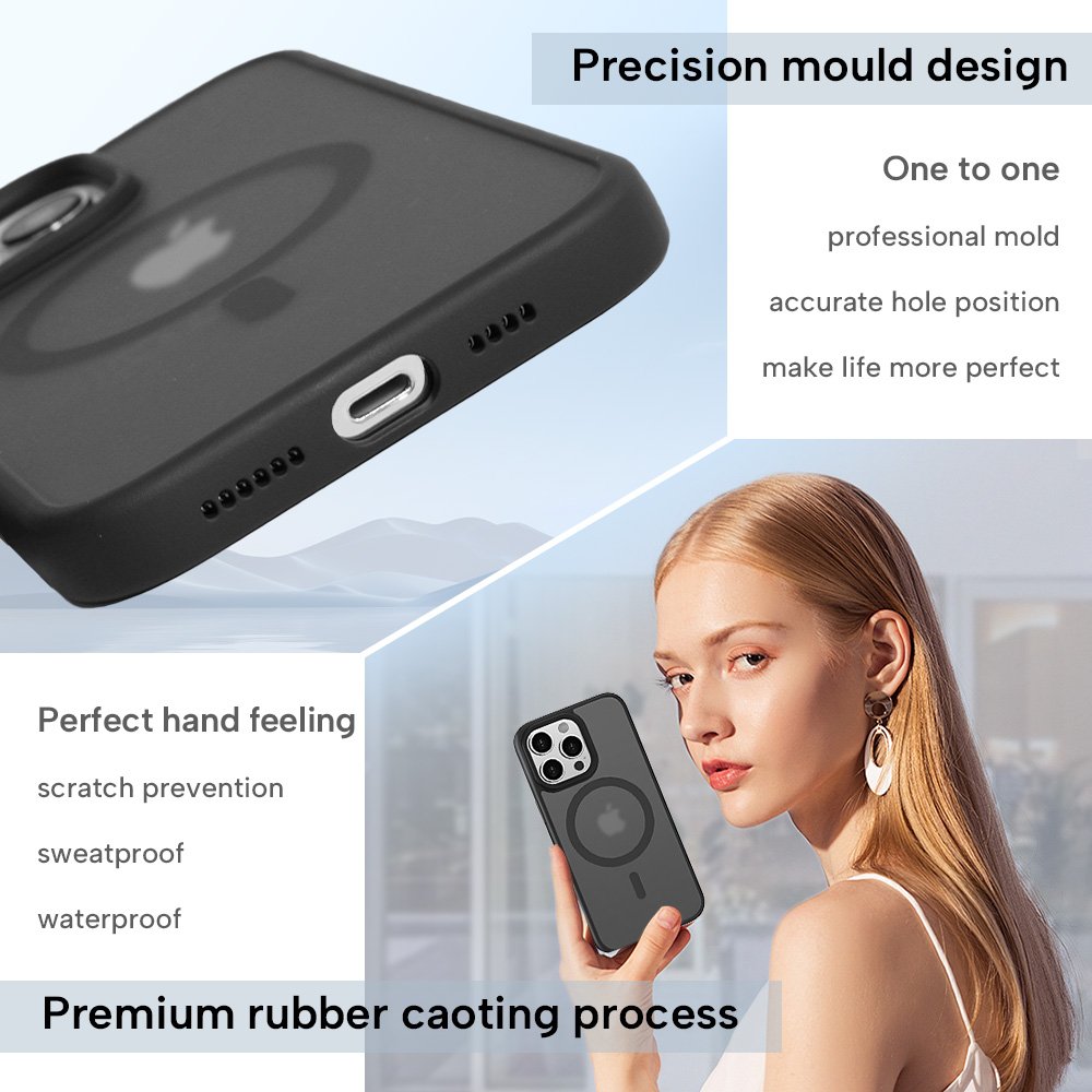 Matte magnetic phone case suitable for iPhone 16 Pro Max phone protection case hard shell anti fingerprint