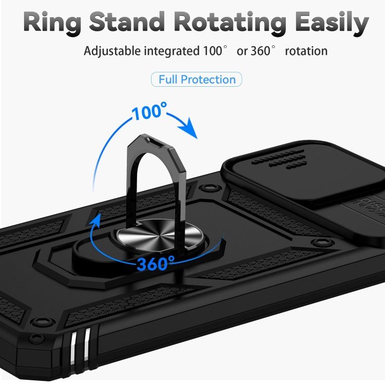 Slide Camera Protector Kickstand Shockproof Phone Cover for Honor X8 4G Protective Armor Phone Case