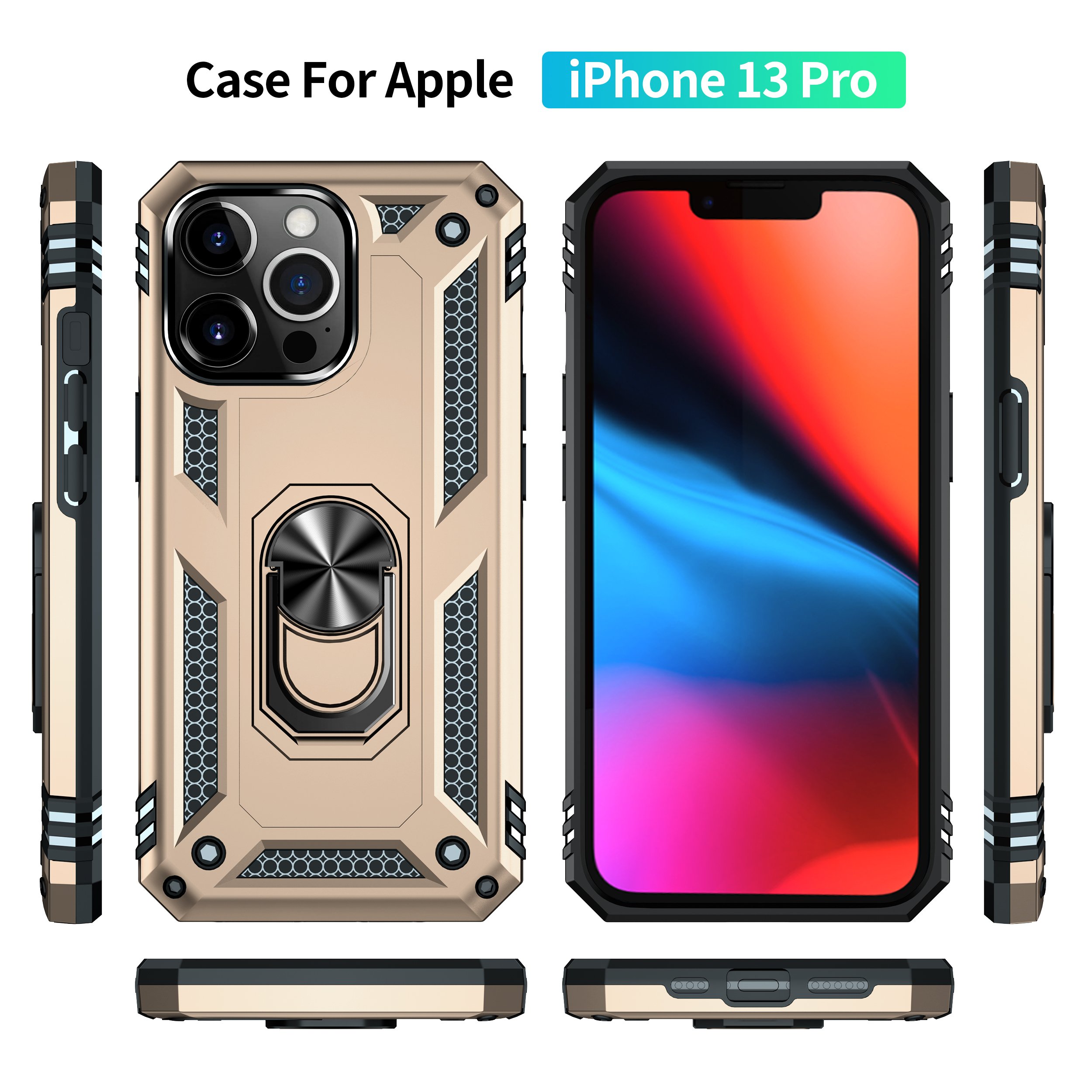 Gold - Armor Phone Case for iPhone 13 Series phone case Armor Case for iPhone 13 ProMax 13Pro 13Mini 13