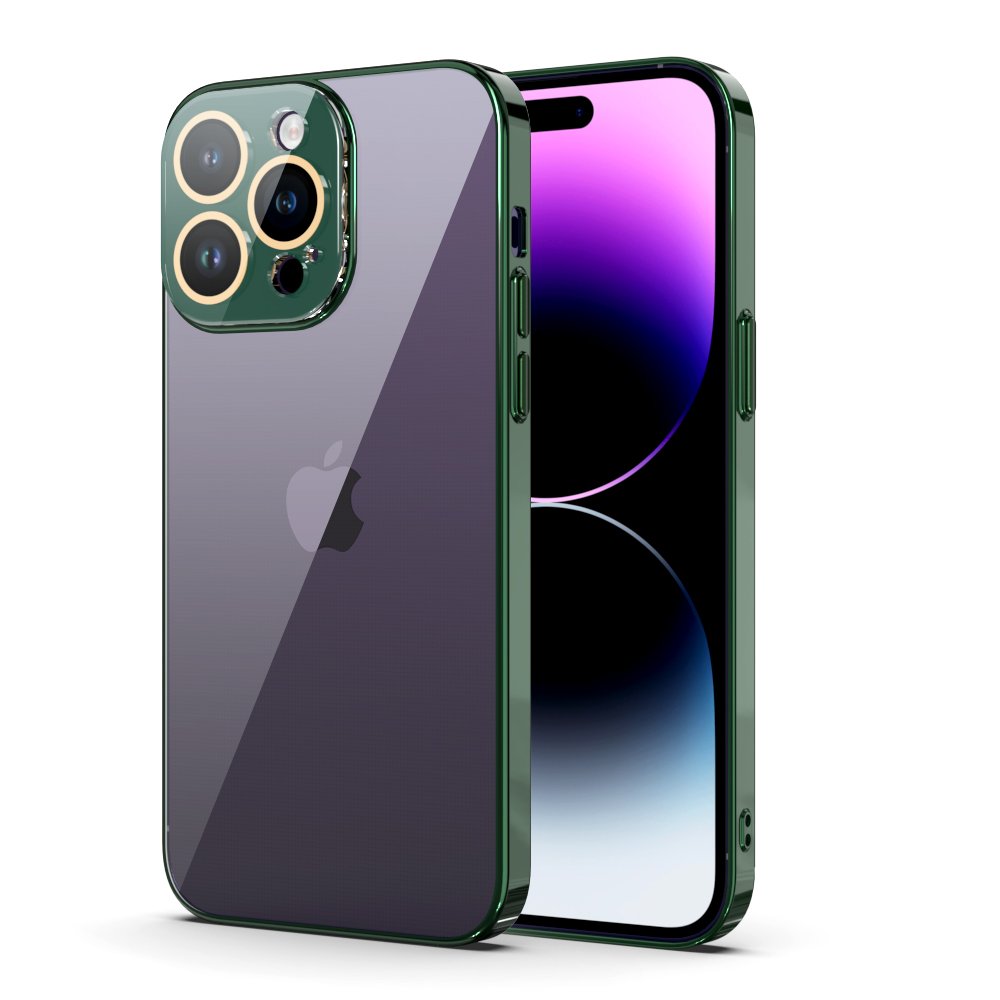 Crystal Camera Lens Electroplating Ultra Thin Slim High Transparent Hard Mobile Phone Cases For iPhone 15 15plus 15pro 15promax