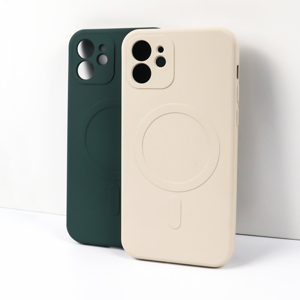 Magnetic Liquid Silicone TPU Phone Case For iPhone 15 pro max