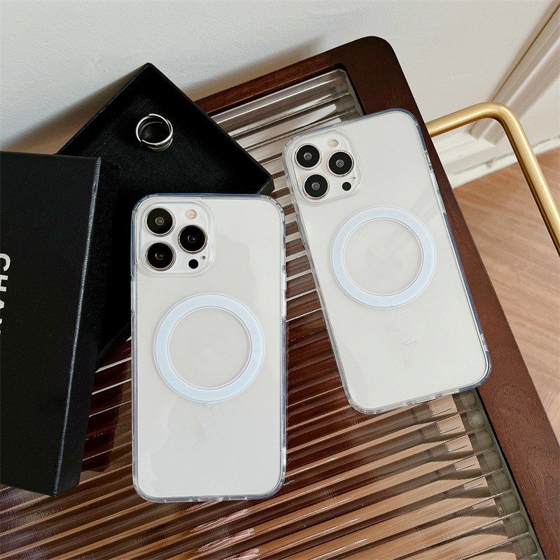 Luxury Magnetic Acrylic Clear Protective Mobile Cell Phone Case For iPhone 16 15 14 13 12 11 Pro Max XS XR Plus Back Cover Cases