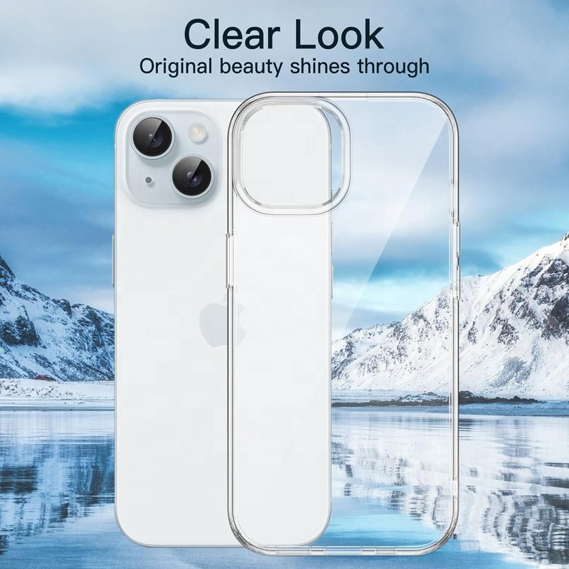 Big Camera Holes Shockproof 1.5mm High Clear TPU Mobile Phone Case For iPhone 15 14 13 12 11 Pro Max X XS XR 8 7 6