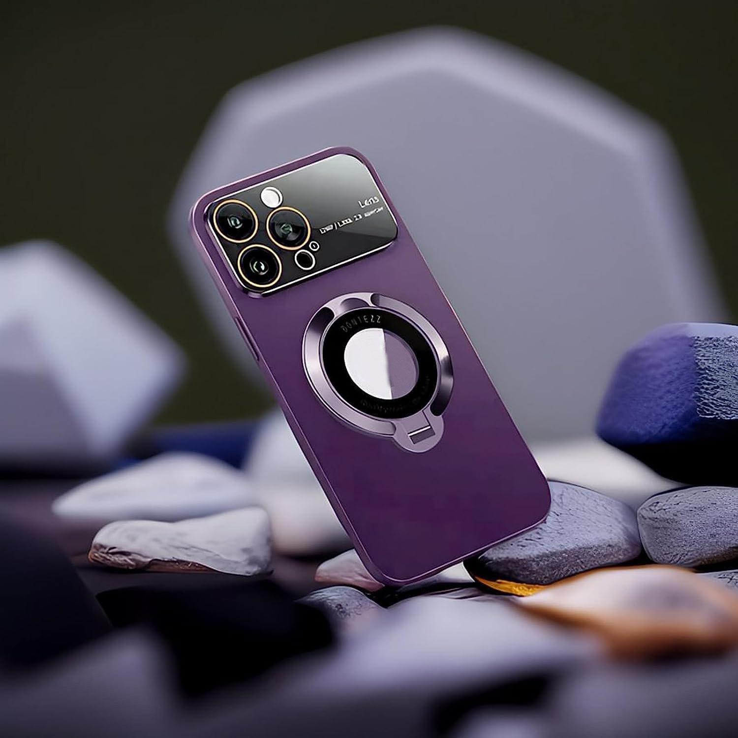 Luxury Magnetic Stand Mobile Phone Case For iPhone 11 12 13 14 15 Plus Pro Max With Bracket Lens Protection Matte PC Cover