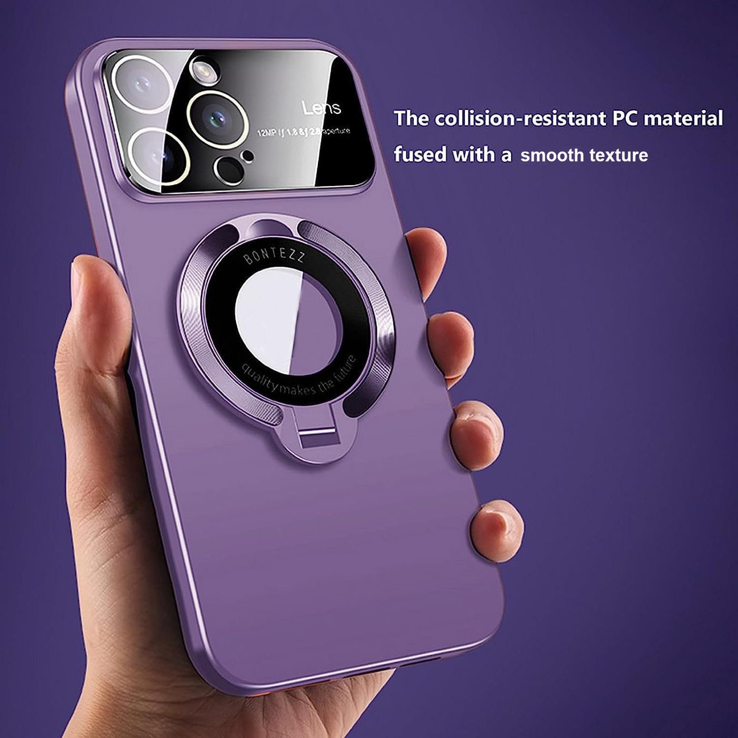 Luxury Magnetic Stand Mobile Phone Case For iPhone 11 12 13 14 15 Plus Pro Max With Bracket Lens Protection Matte PC Cover