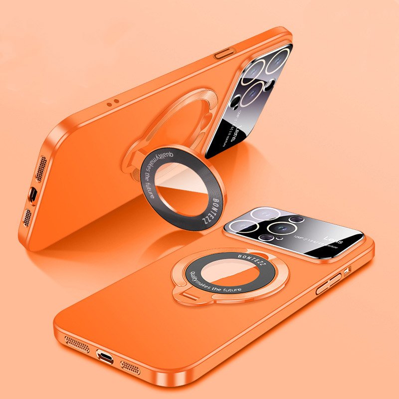 Luxury Magnetic Stand Mobile Phone Case For iPhone 11 12 13 14 15 Plus Pro Max With Bracket Lens Protection Matte PC Cover