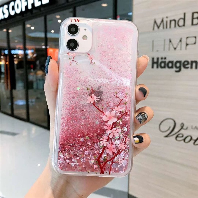 TPU Flowers Cover cell phone case mobile accessories for iphone 7/8 mobile 13PRO silicone female 11promax mobile phone case