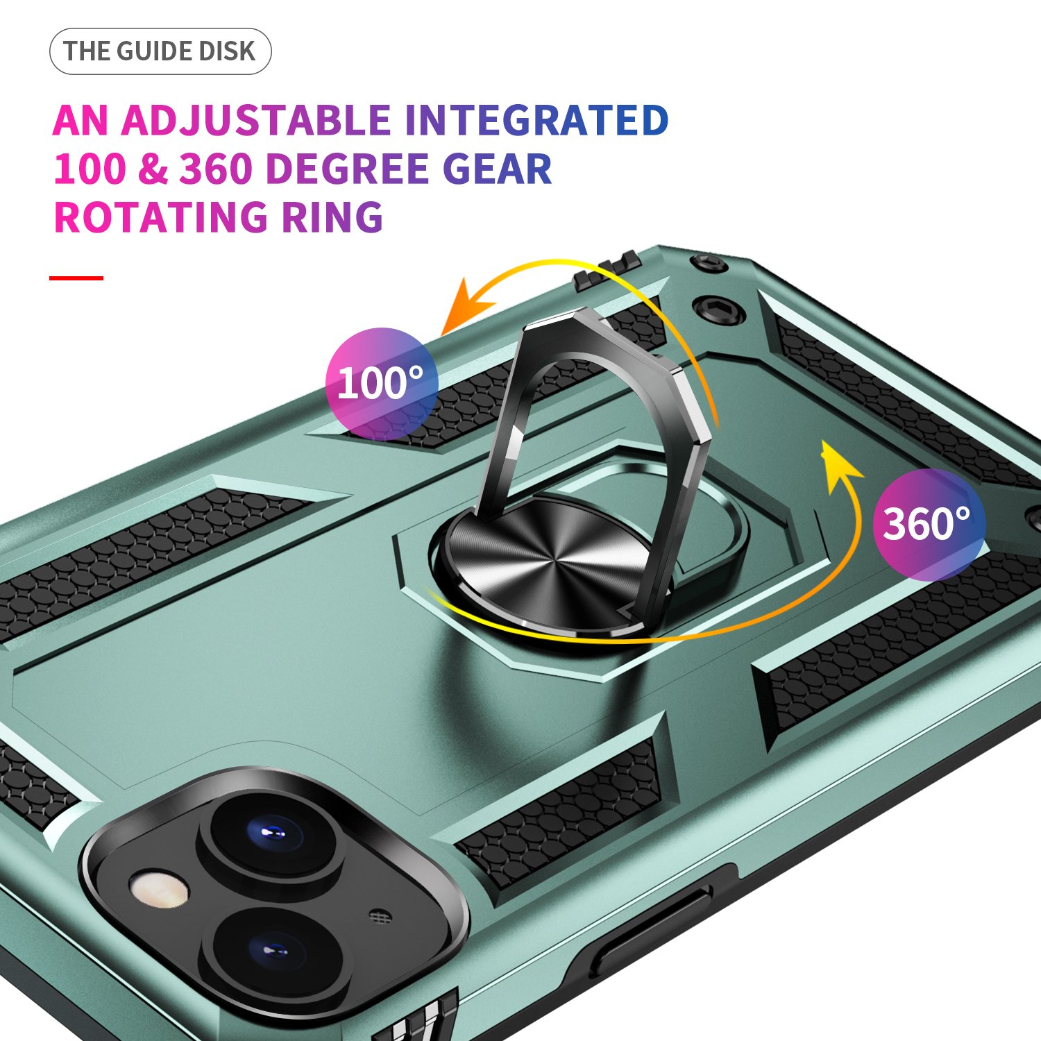 Hotsale Mobile Phone Accessories Back Cover with Ring Holder Shockproof Armor Case for iPhone 14 Promax 14Plus 14Pro 14