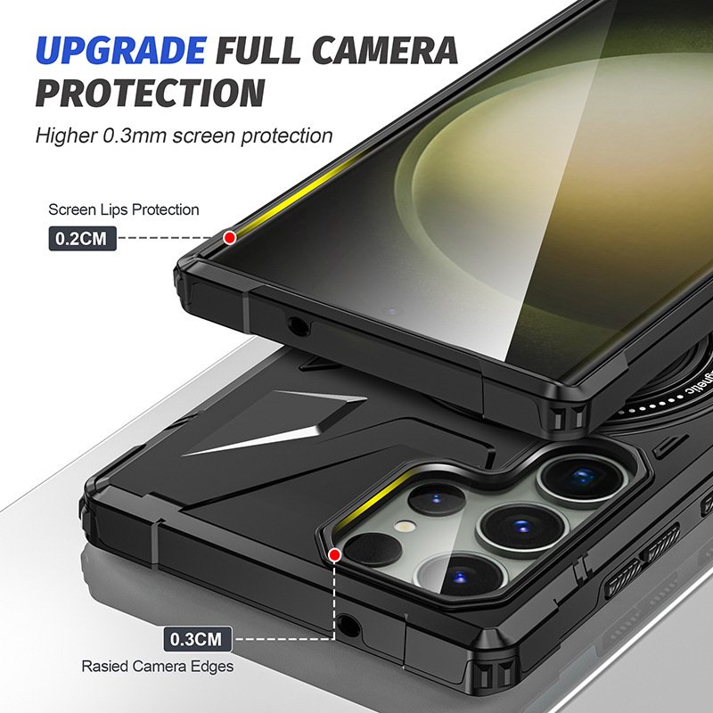 New Rotating Ring Holder Kickstand Magnetic Mobile Phone Case for Samsung Galaxy S24 S23 Ultra Plus Bracket Mobile Back Cover