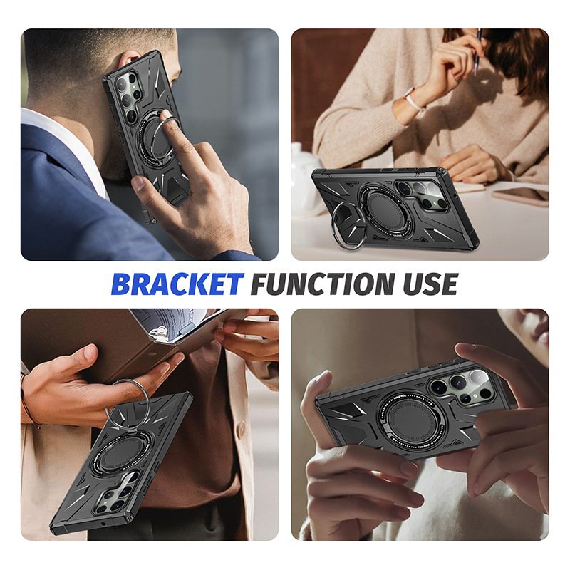 New Rotating Ring Holder Kickstand Magnetic Mobile Phone Case for Samsung Galaxy S24 S23 Ultra Plus Bracket Mobile Back Cover