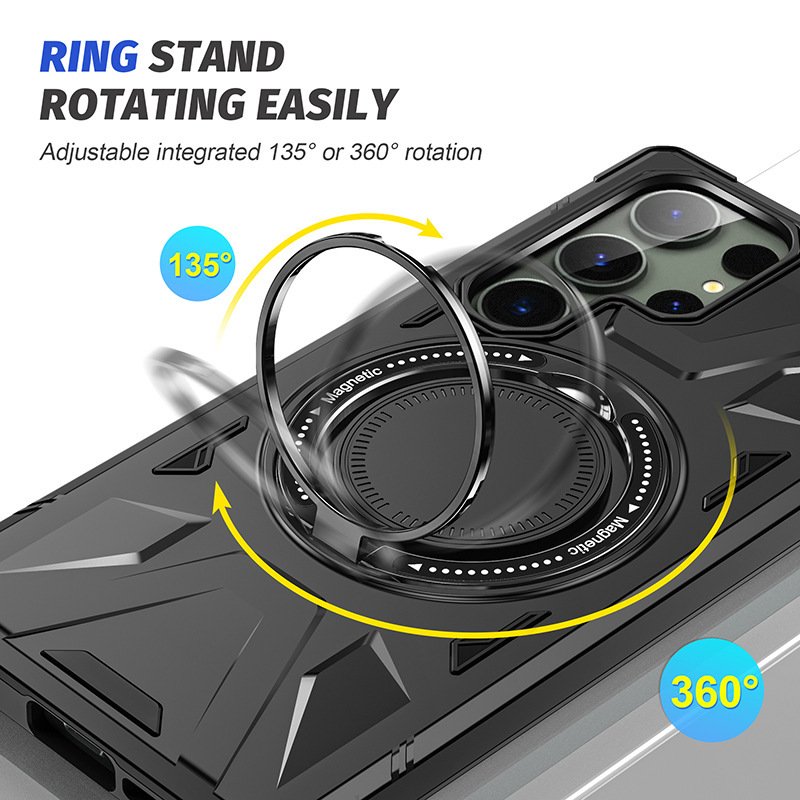 New Rotating Ring Holder Kickstand Magnetic Mobile Phone Case for Samsung Galaxy S24 S23 Ultra Plus Bracket Mobile Back Cover