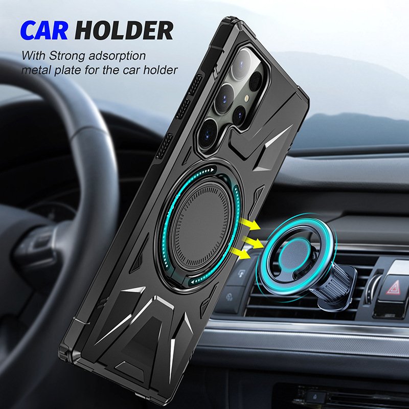 New Rotating Ring Holder Kickstand Magnetic Mobile Phone Case for Samsung Galaxy S24 S23 Ultra Plus Bracket Mobile Back Cover