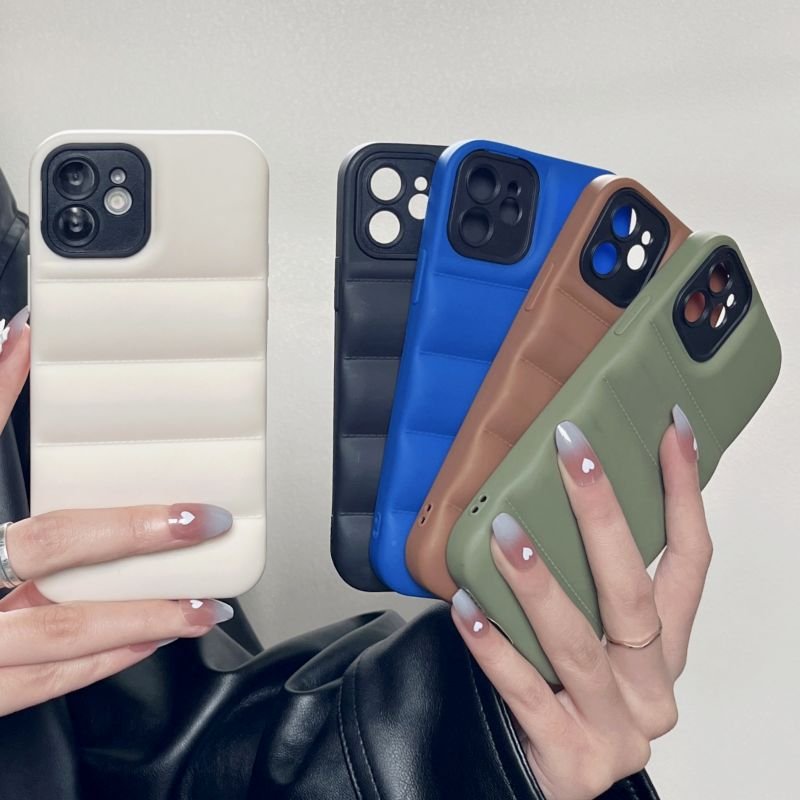 Premium Soft TPU Mobile Phone Bags Cases With Lens Camera Protection for iPhone 13 Puffy Puffer Phone Case