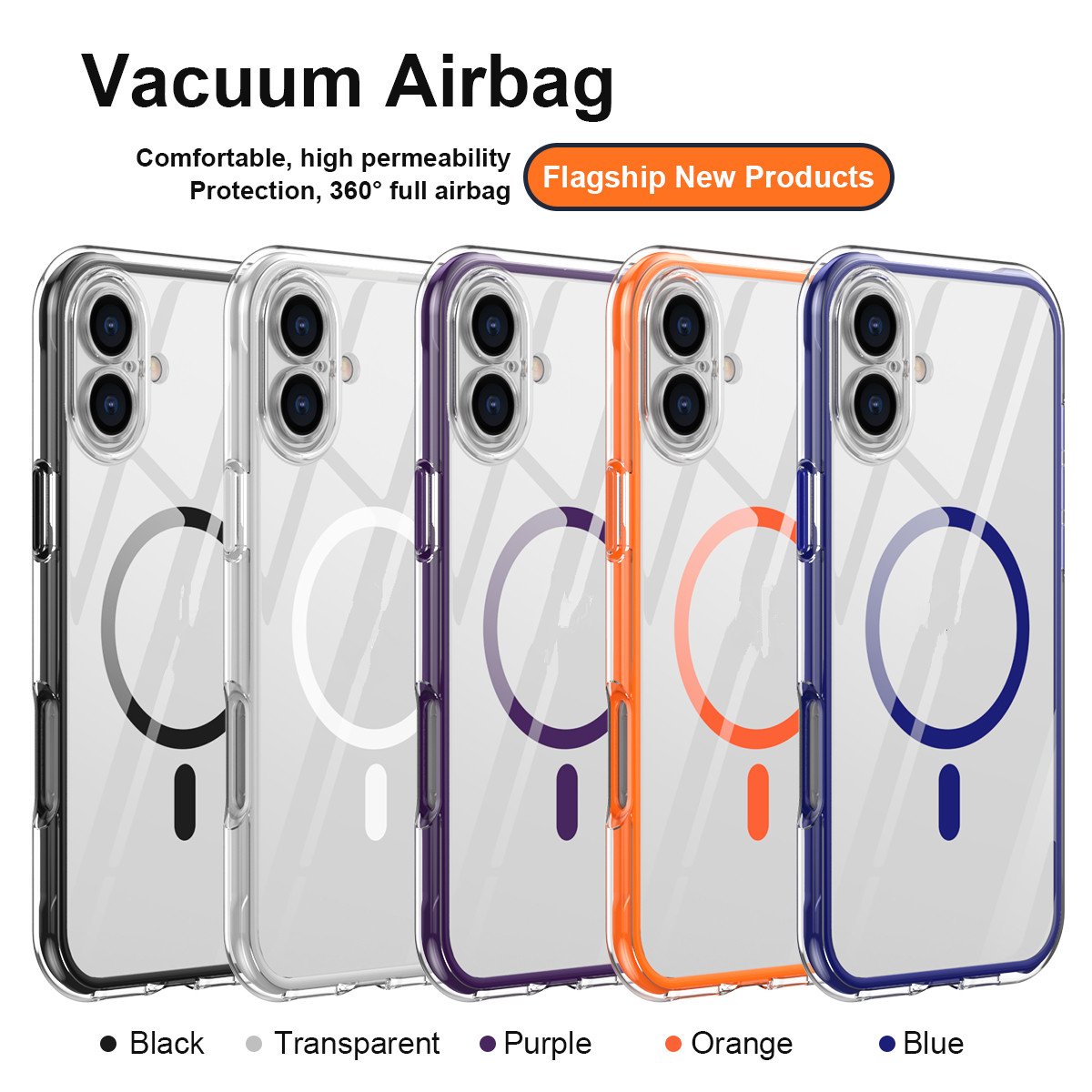 Wholesale Shockproof Soft TPU Magnetic 360 Degree Full Airbag Cover Mobile Phone Case Cover for iPhone 16 cover