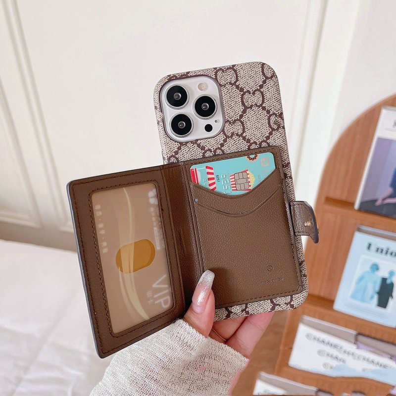 Luxury designer style logo phone case with leather card case for iPhone16Promax 16plus 16Pro 15Promax 16 15 14Pro 14 13 12 11