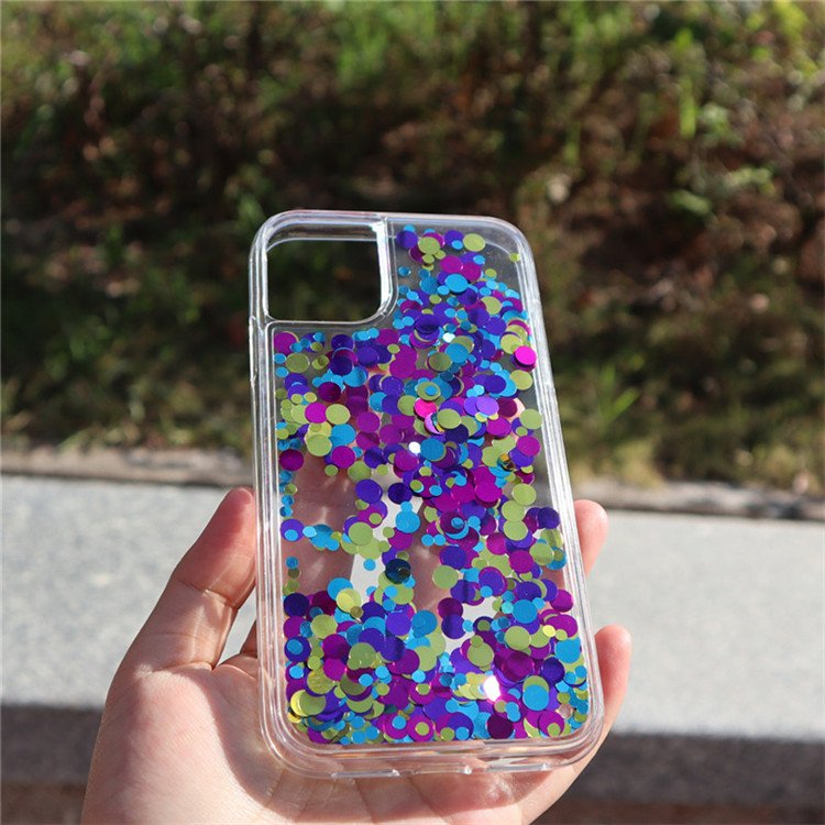 Floating liquid confetti case for iphone 13 14 pro max dots sequins liquid mobile phone case for iphone 14 pro max