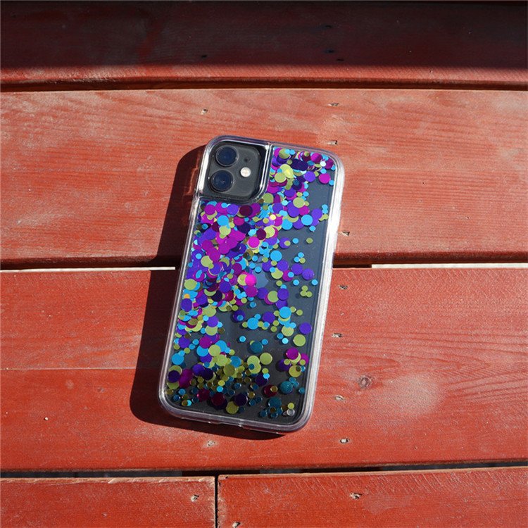 Floating liquid confetti case for iphone 13 14 pro max dots sequins liquid mobile phone case for iphone 14 pro max