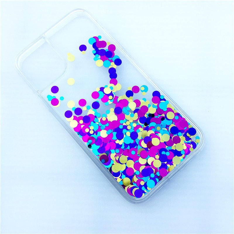 Floating liquid confetti case for iphone 13 14 pro max dots sequins liquid mobile phone case for iphone 14 pro max