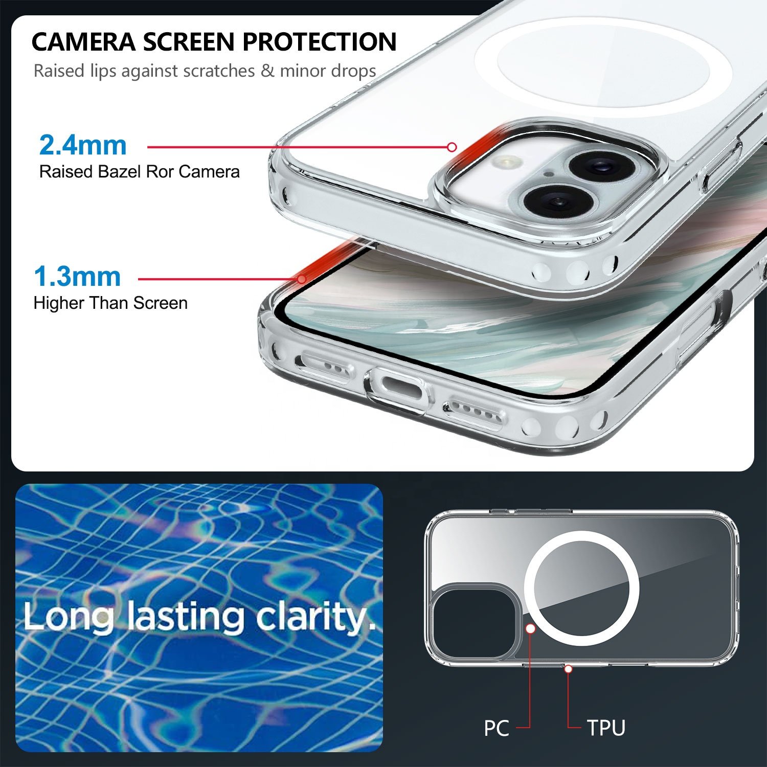 2024 Premium Phone Case Manufacture Transparent For iPhone 16 Pro Case Shockproof TPU PC Magnetic Cases For iPhone 16 pro max