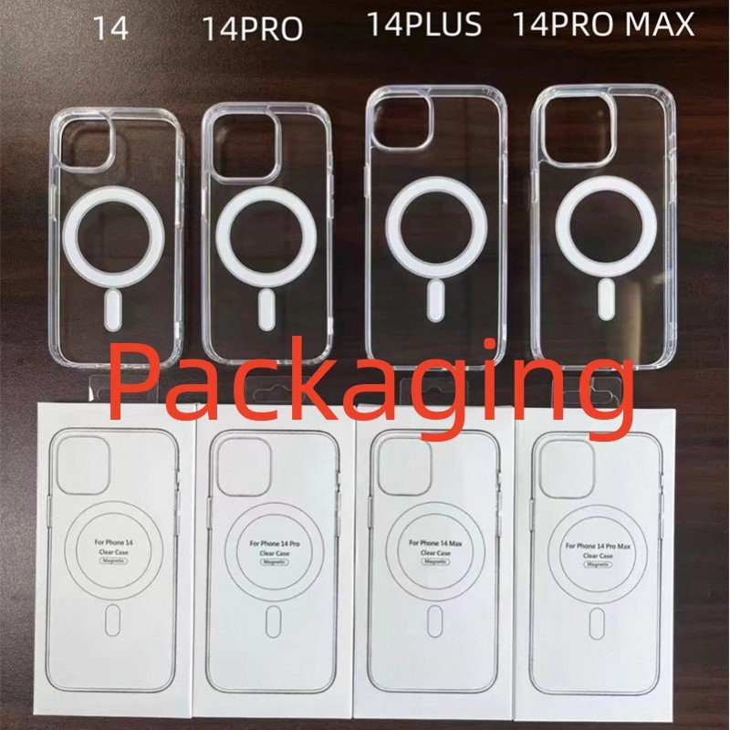 Luxury Wireless Magnetic Case For iPhone 11 12 13 14 15 16 Pro Max Clear Acrylic Silicone Cover for Samsung S23 S24 Plus Ultra