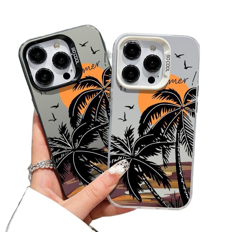 New creative summer Sunset coconut drop proof Mobile Phone Case for iphone 16 15 14 13 12 11 plus/pro/pro max /x/xr/xs max