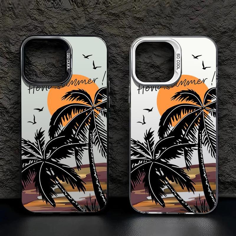 New creative summer Sunset coconut drop proof Mobile Phone Case for iphone 16 15 14 13 12 11 plus/pro/pro max /x/xr/xs max