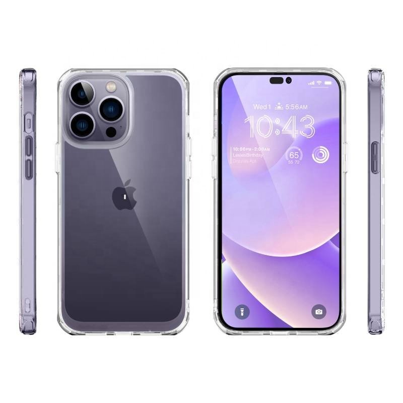 LFD11 Transparent TPU Mobile Phone Case for iPhone 14 15 6.1/6.7 inch ins Style Slim Clear Case