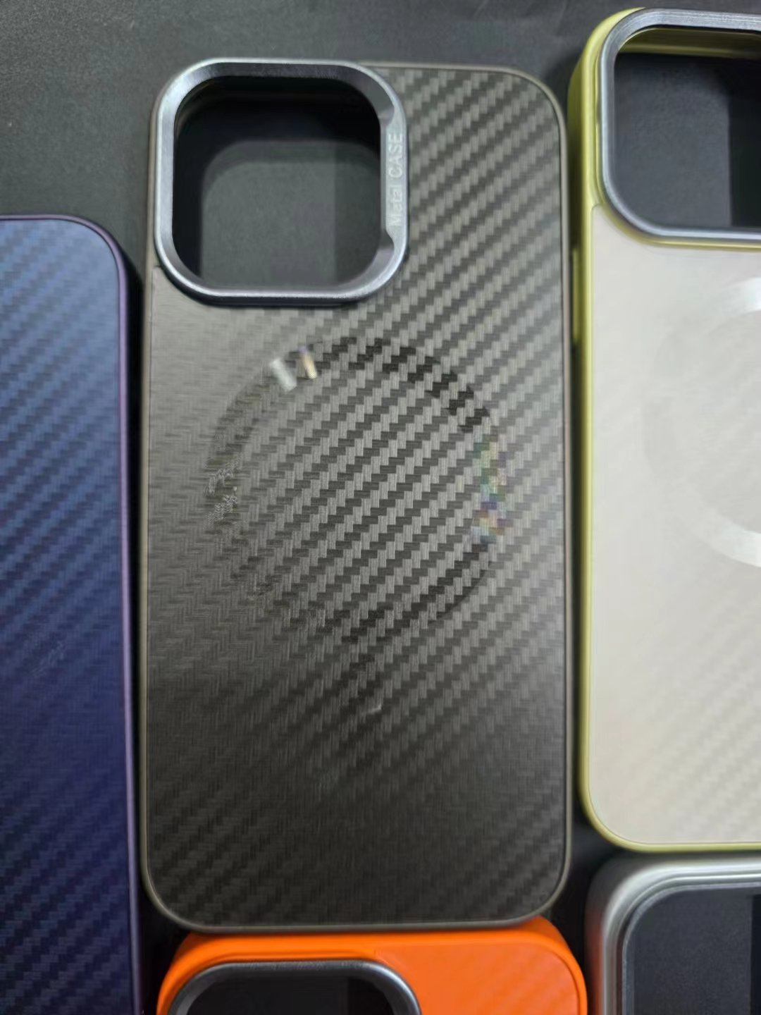 Shockproof TPU Acrylic Magnet Funda For iPhone 13 14 15 16 Pro Max 5G Business Carbon Fiber PC Cover Accessory Mobile Phone Case