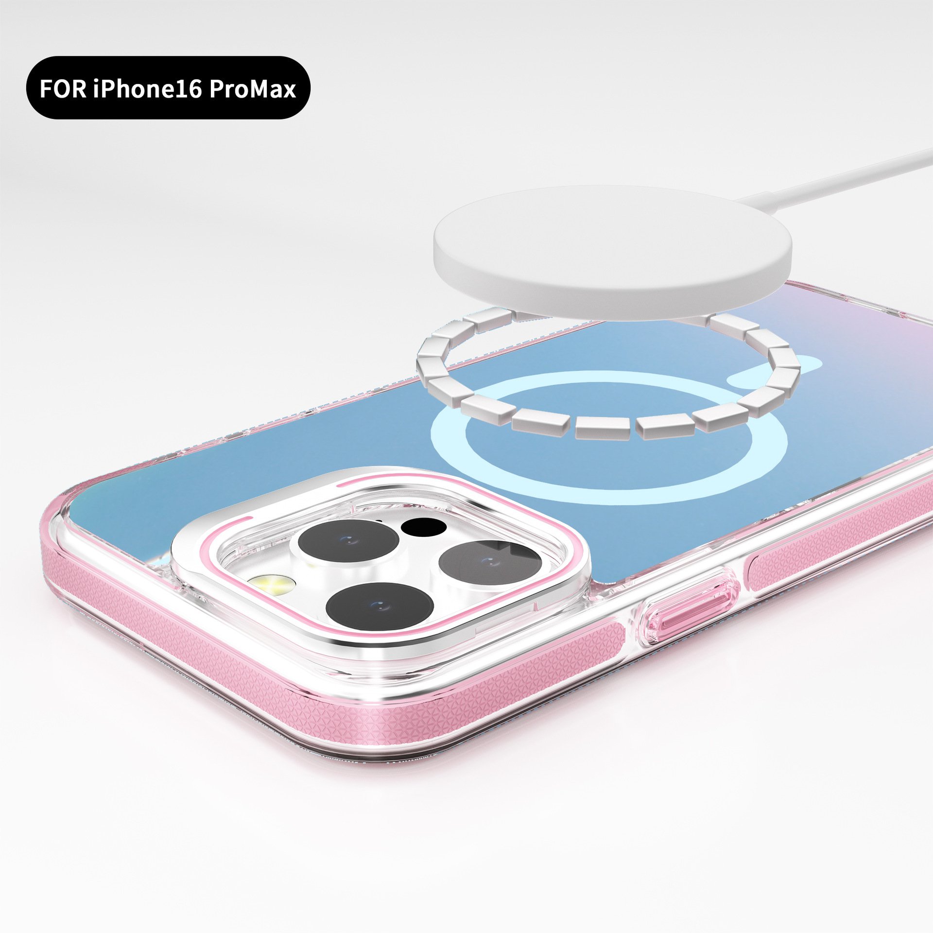 Honatop new magnetic camera frame bracket colorful gradient for iphone case mobile covers for iphone 14 15 16 pro max case