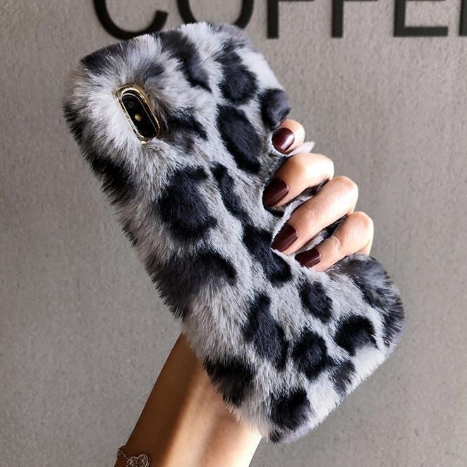 Mobile Phone Cases For iPhone 12 13 14 15 Promax Girl Autumn Winter Plush Warm Hands Personality Leopard Print Phone Accessories