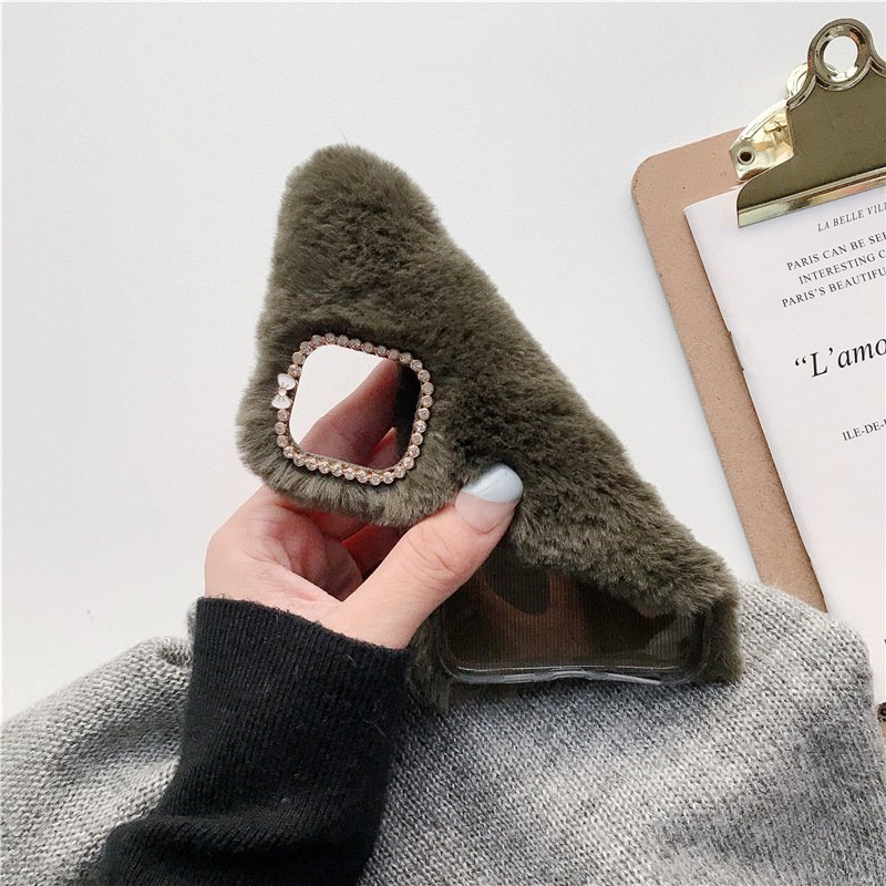 woman lovely winter furry soft touch warm color phone case for iphone 12 13 pro max,for iphone 13 phone case fur