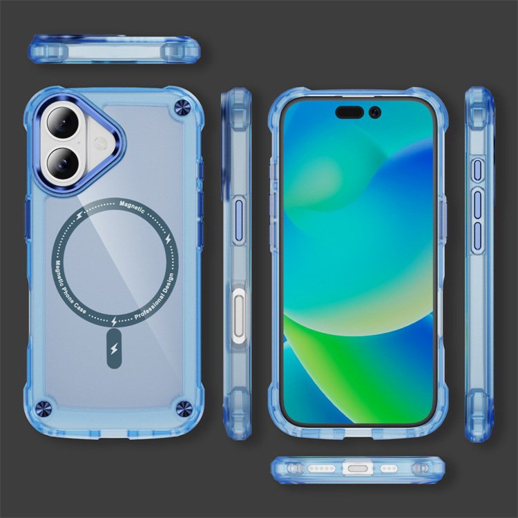 New Anti Fall Magnetic Acrylic Mobile Phone Case For iPhone 16 15 14 13 12 11 Pro max Frosted armor Shockproof Back Cover