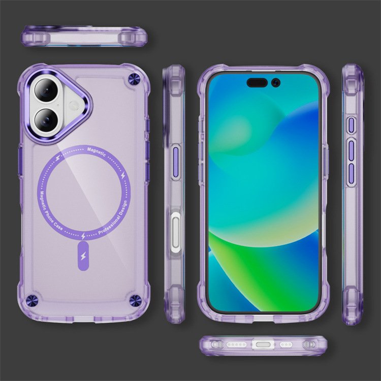 New Anti Fall Magnetic Acrylic Mobile Phone Case For iPhone 16 15 14 13 12 11 Pro max Frosted armor Shockproof Back Cover