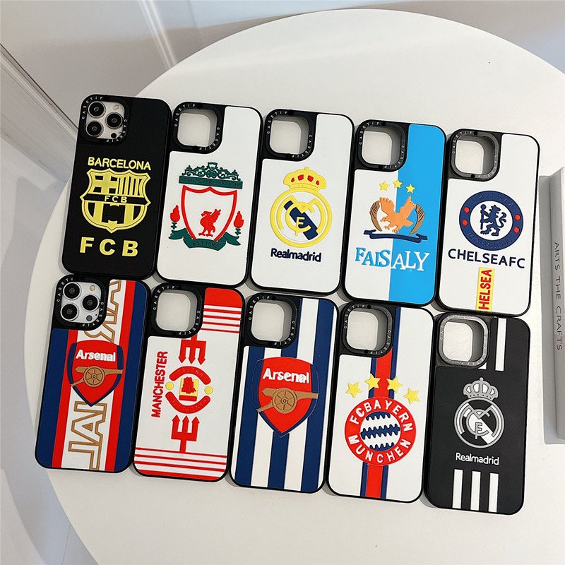 Hot Sale Fashion 3D Silicone Football Team Phone Case For Iphone 14Pro max 14 14Pro Shockproof Cover Case 13 12 11 8 plus