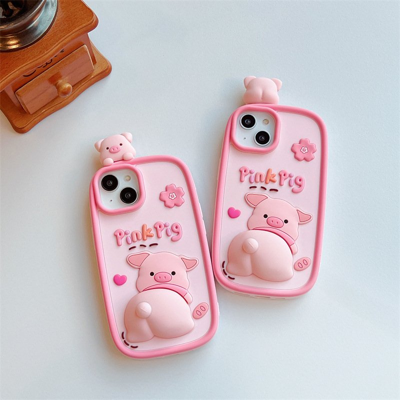 3D Silicone Cute Cartoon Bear Mobile Phone Case Cover For iPhone 15 Pro Max 14 13 12 Custom Design