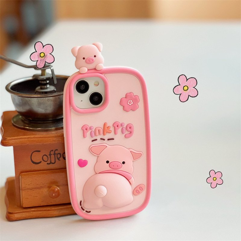 3D Silicone Cute Cartoon Bear Mobile Phone Case Cover For iPhone 15 Pro Max 14 13 12 Custom Design